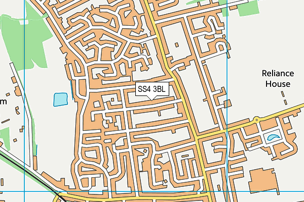 SS4 3BL map - OS VectorMap District (Ordnance Survey)