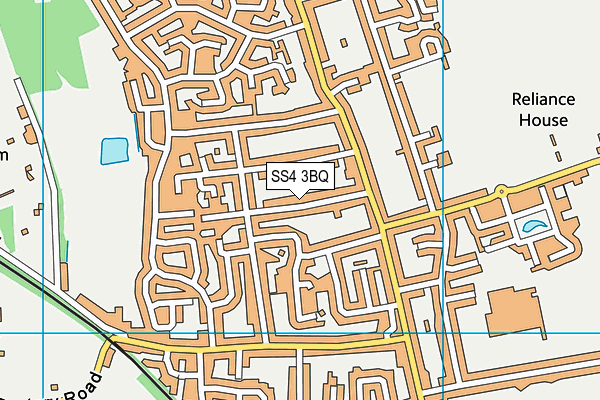 SS4 3BQ map - OS VectorMap District (Ordnance Survey)