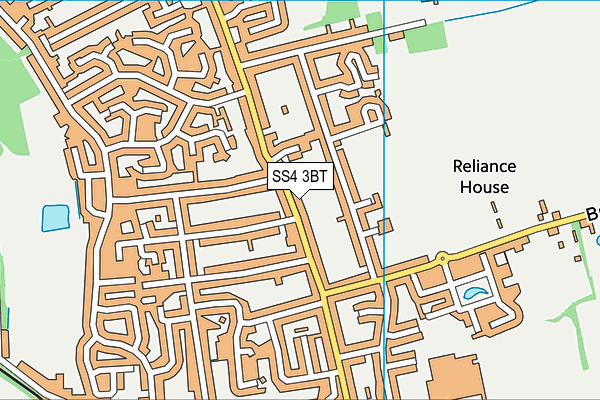 SS4 3BT map - OS VectorMap District (Ordnance Survey)