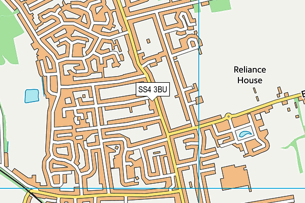 SS4 3BU map - OS VectorMap District (Ordnance Survey)