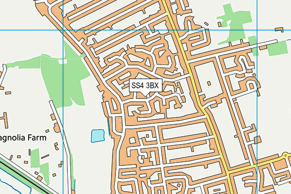 SS4 3BX map - OS VectorMap District (Ordnance Survey)