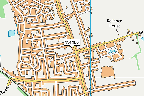 SS4 3DB map - OS VectorMap District (Ordnance Survey)