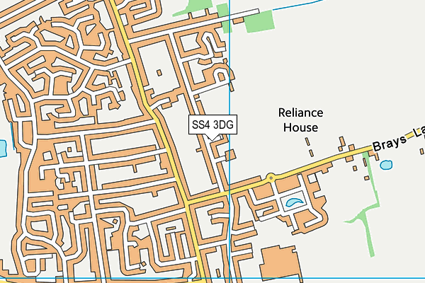 SS4 3DG map - OS VectorMap District (Ordnance Survey)