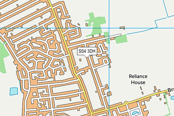 SS4 3DH map - OS VectorMap District (Ordnance Survey)