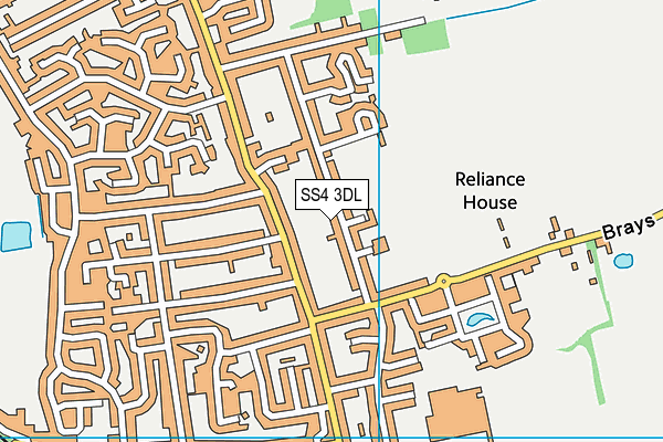 SS4 3DL map - OS VectorMap District (Ordnance Survey)