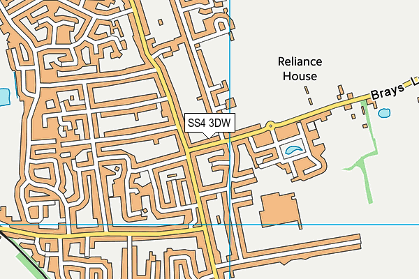 SS4 3DW map - OS VectorMap District (Ordnance Survey)