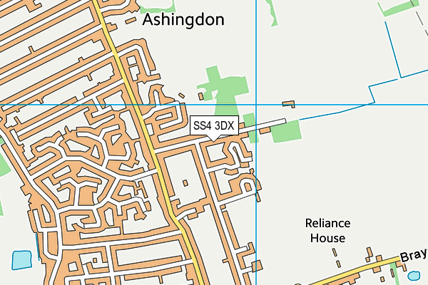 SS4 3DX map - OS VectorMap District (Ordnance Survey)