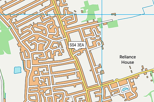 SS4 3EA map - OS VectorMap District (Ordnance Survey)