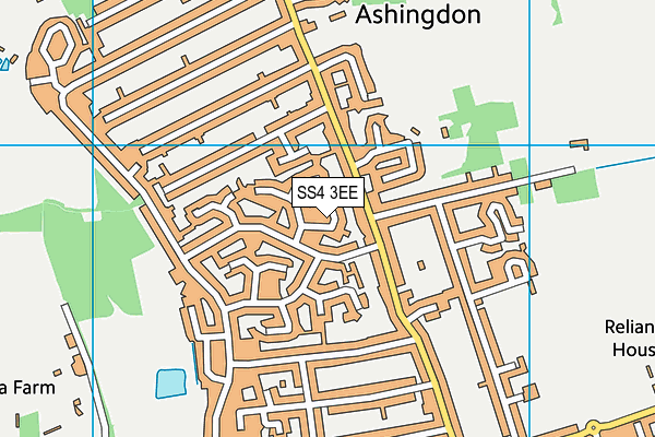 SS4 3EE map - OS VectorMap District (Ordnance Survey)