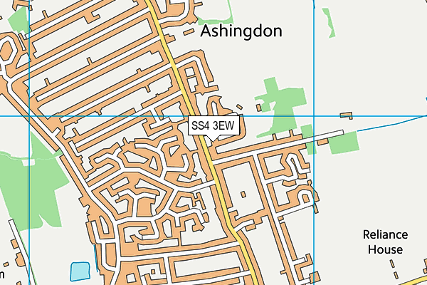 SS4 3EW map - OS VectorMap District (Ordnance Survey)