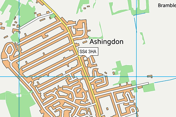 SS4 3HA map - OS VectorMap District (Ordnance Survey)