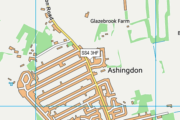Ashingdon Recreation Ground map (SS4 3HF) - OS VectorMap District (Ordnance Survey)