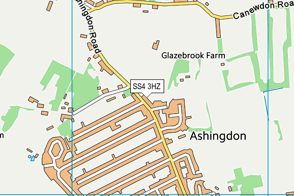 SS4 3HZ map - OS VectorMap District (Ordnance Survey)