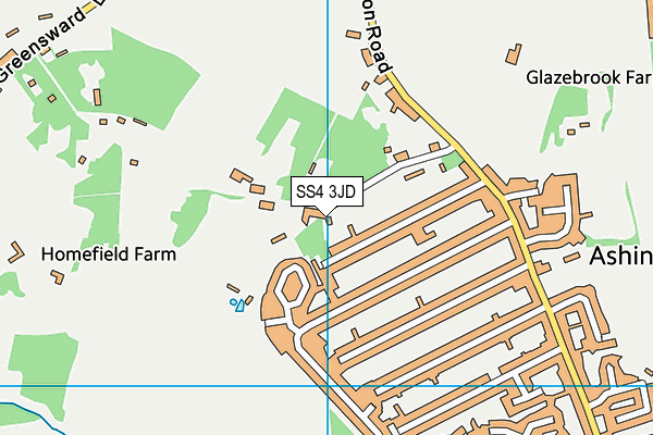 SS4 3JD map - OS VectorMap District (Ordnance Survey)