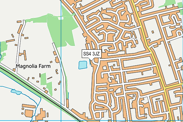 SS4 3JZ map - OS VectorMap District (Ordnance Survey)