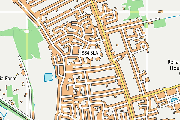 SS4 3LA map - OS VectorMap District (Ordnance Survey)