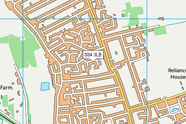 SS4 3LB map - OS VectorMap District (Ordnance Survey)
