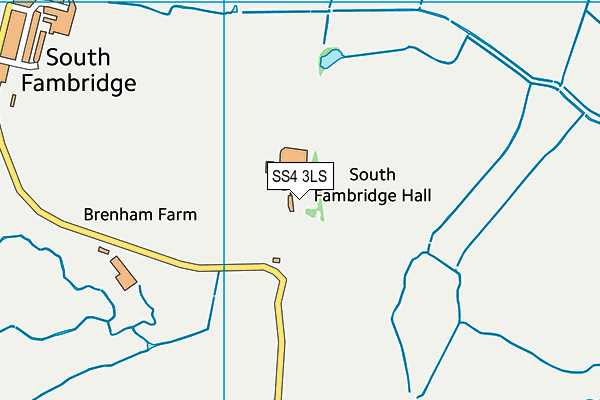 SS4 3LS map - OS VectorMap District (Ordnance Survey)