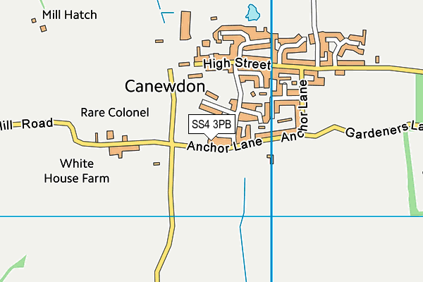 SS4 3PB map - OS VectorMap District (Ordnance Survey)