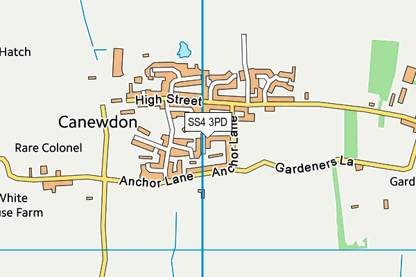 SS4 3PD map - OS VectorMap District (Ordnance Survey)