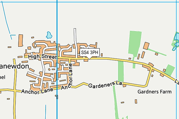 SS4 3PH map - OS VectorMap District (Ordnance Survey)