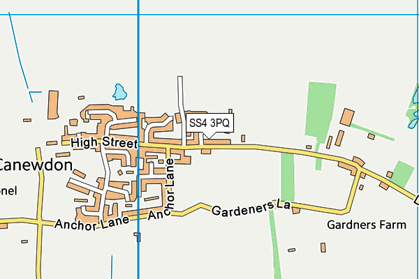 SS4 3PQ map - OS VectorMap District (Ordnance Survey)