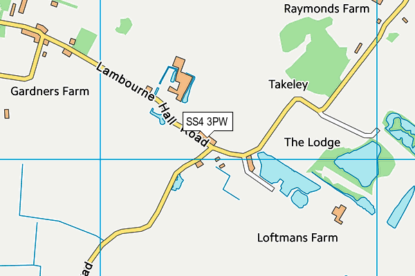 SS4 3PW map - OS VectorMap District (Ordnance Survey)