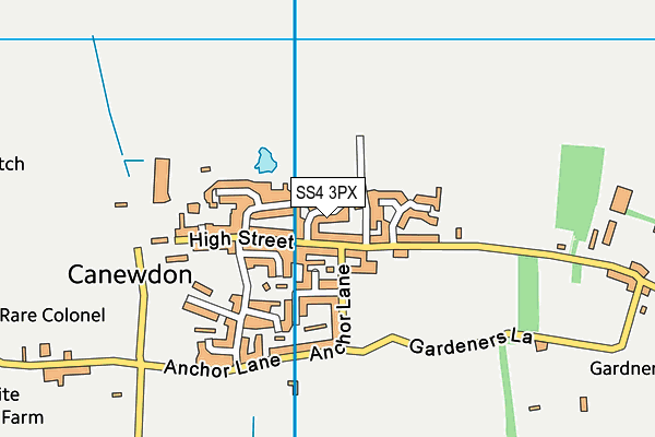 SS4 3PX map - OS VectorMap District (Ordnance Survey)