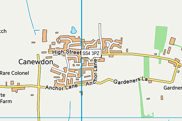 SS4 3PZ map - OS VectorMap District (Ordnance Survey)