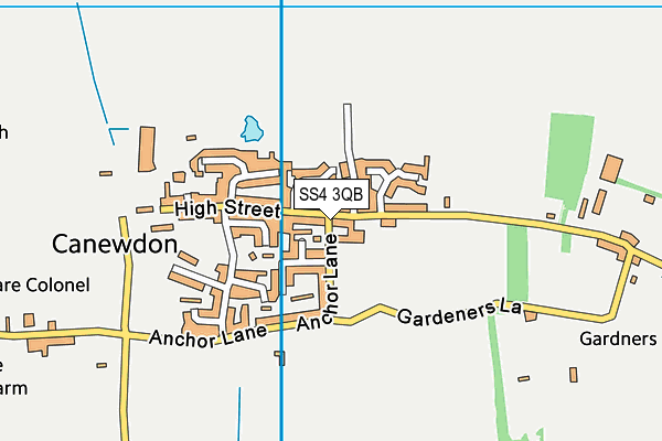 SS4 3QB map - OS VectorMap District (Ordnance Survey)