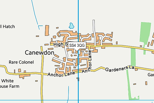 SS4 3QG map - OS VectorMap District (Ordnance Survey)