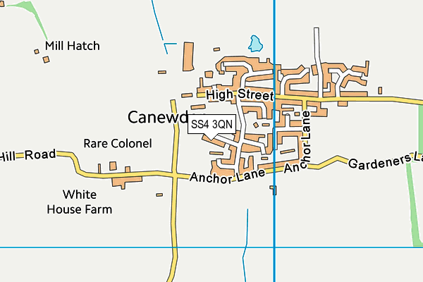 SS4 3QN map - OS VectorMap District (Ordnance Survey)