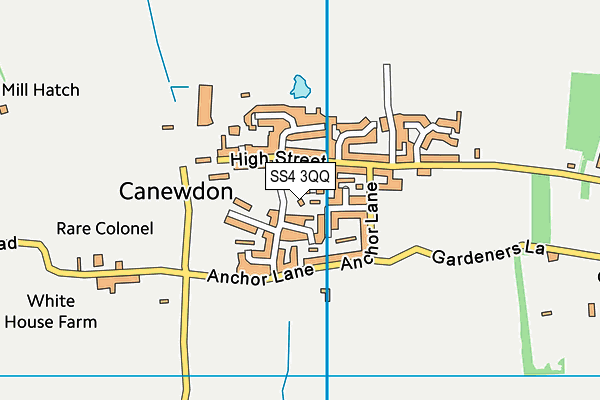 SS4 3QQ map - OS VectorMap District (Ordnance Survey)