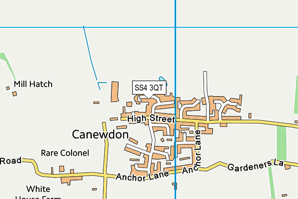 SS4 3QT map - OS VectorMap District (Ordnance Survey)