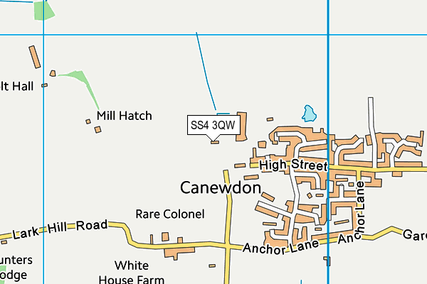 SS4 3QW map - OS VectorMap District (Ordnance Survey)