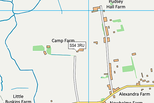 SS4 3RU map - OS VectorMap District (Ordnance Survey)