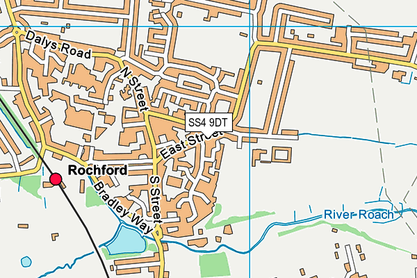 SS4 9DT map - OS VectorMap District (Ordnance Survey)