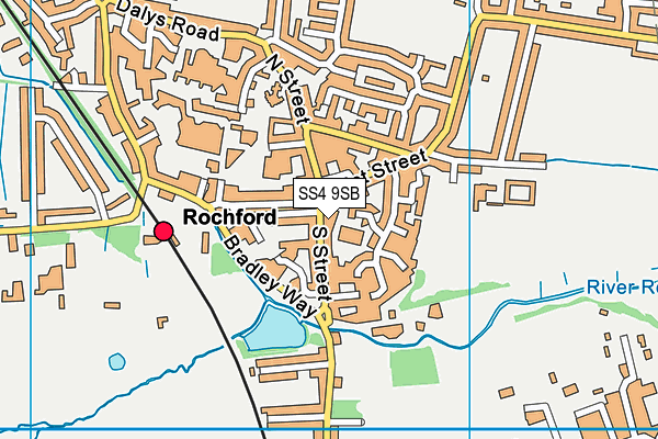 SS4 9SB map - OS VectorMap District (Ordnance Survey)