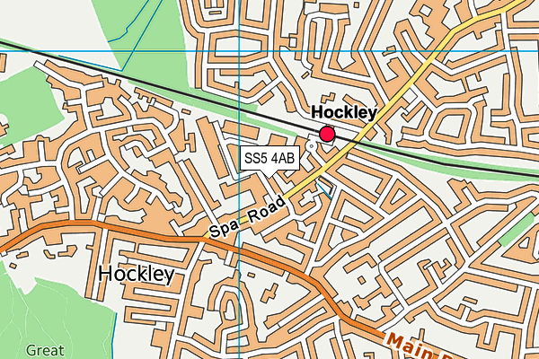 SS5 4AB map - OS VectorMap District (Ordnance Survey)