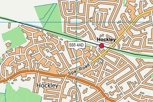 Hockley Gym  map (SS5 4AD) - OS VectorMap District (Ordnance Survey)