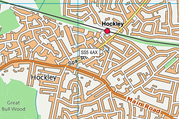 SS5 4AX map - OS VectorMap District (Ordnance Survey)