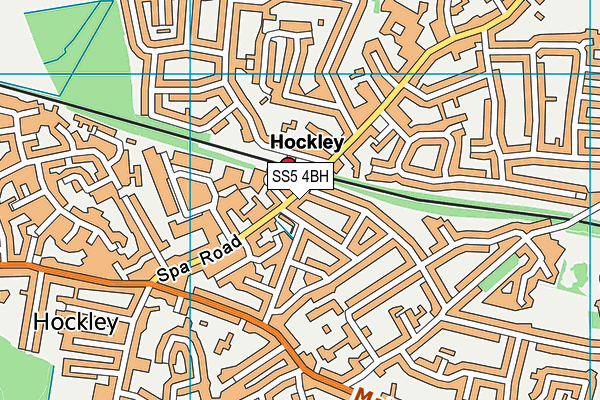 SS5 4BH map - OS VectorMap District (Ordnance Survey)