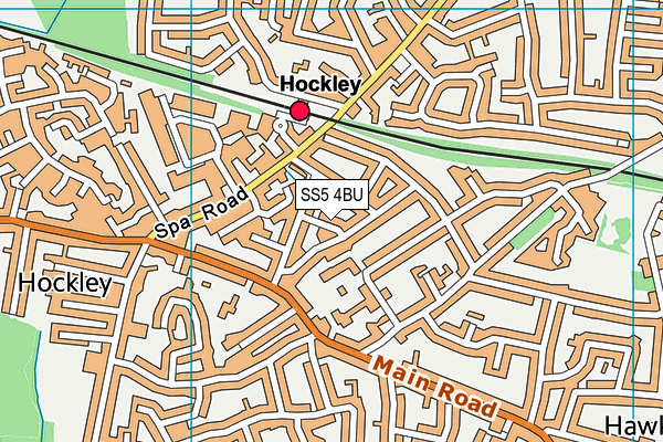 SS5 4BU map - OS VectorMap District (Ordnance Survey)