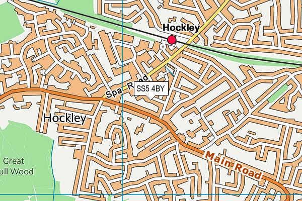 SS5 4BY map - OS VectorMap District (Ordnance Survey)