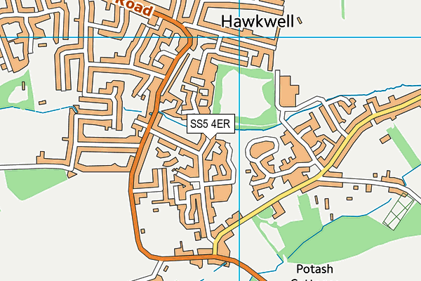 SS5 4ER map - OS VectorMap District (Ordnance Survey)