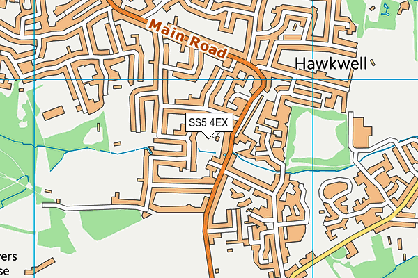 SS5 4EX map - OS VectorMap District (Ordnance Survey)