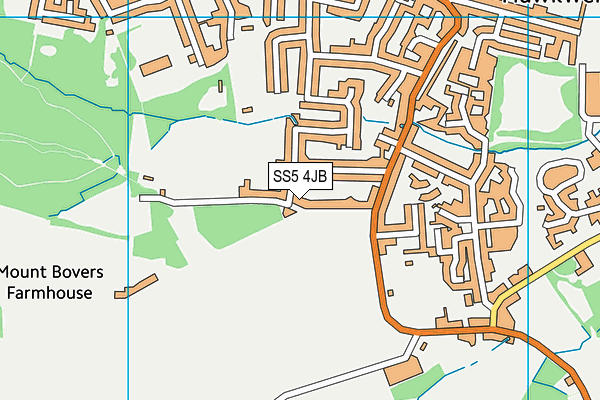 SS5 4JB map - OS VectorMap District (Ordnance Survey)