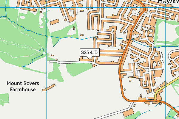 SS5 4JD map - OS VectorMap District (Ordnance Survey)