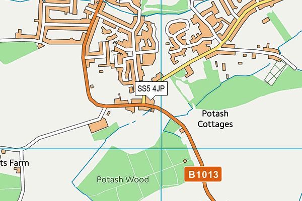 SS5 4JP map - OS VectorMap District (Ordnance Survey)