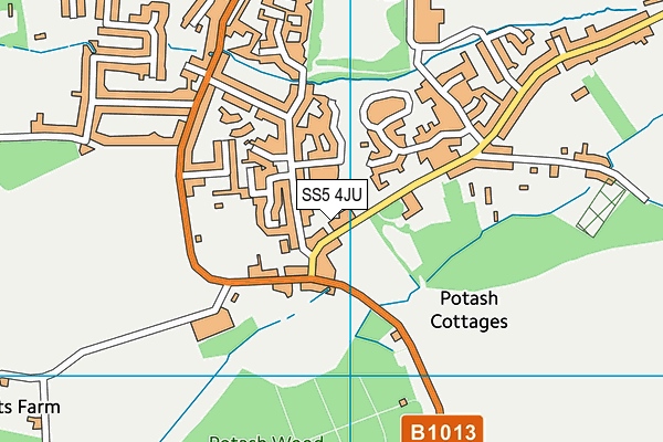 SS5 4JU map - OS VectorMap District (Ordnance Survey)